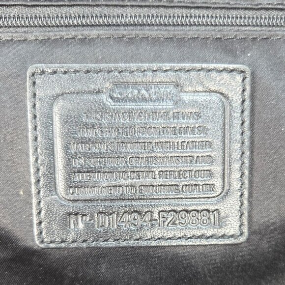 COACH 2014 Charlie Black Leather Kangaroo Pouch Hobo Shoulder Bag 29881 - Picture 8 of 11